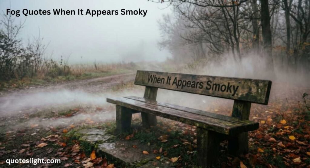 Fog Quotes When It Appears Smoky