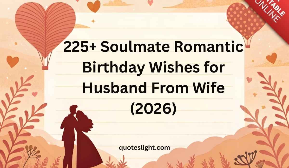 Soulmate Romantic Birthday Wishes for Husband From Wife
