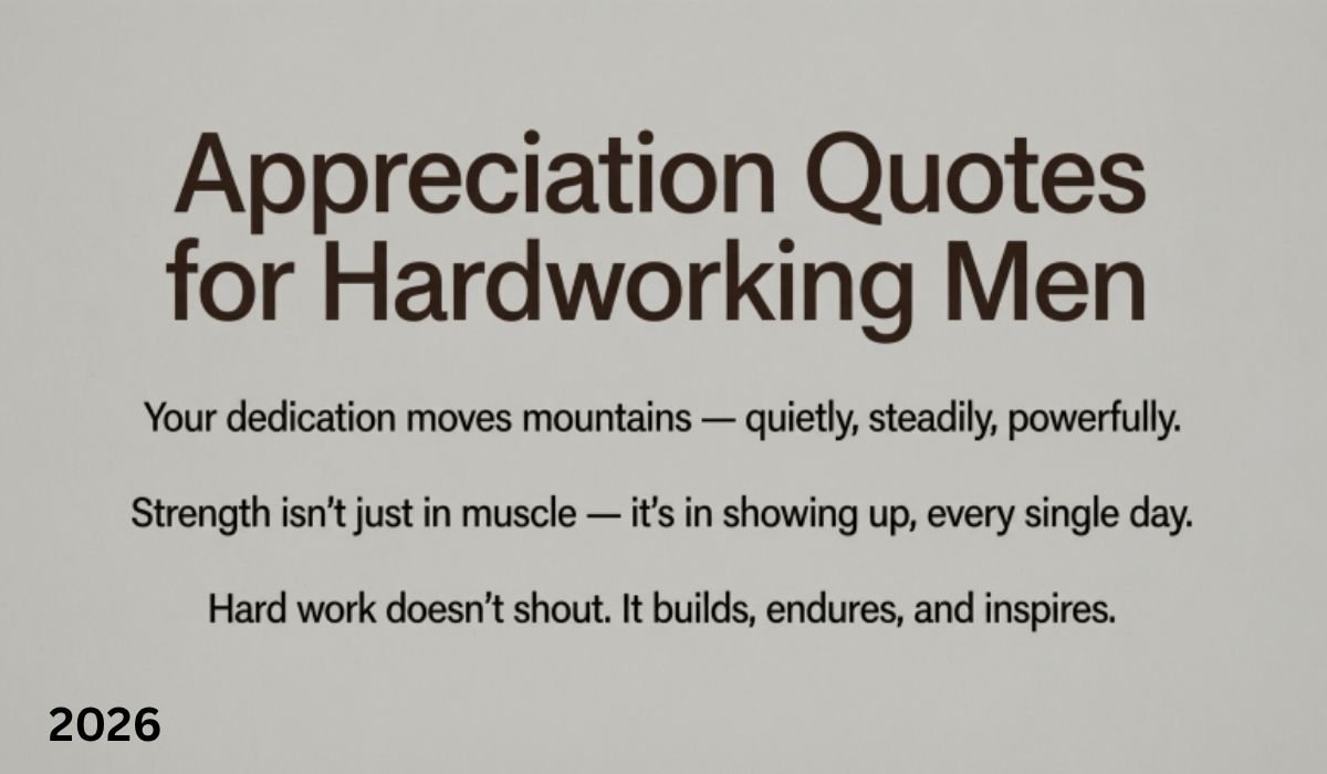 Appreciation Quotes for Hardworking Men