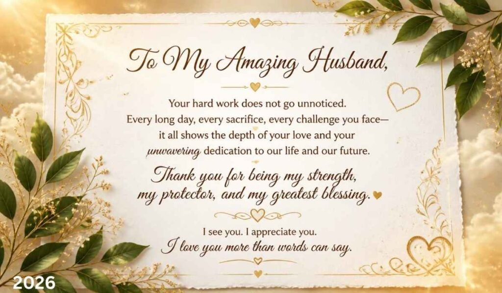 Romantic Quotes to Appreciate Your Husband's Hard Work